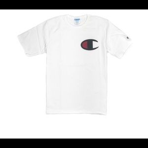 Champion Big C Patch White T Shirt
